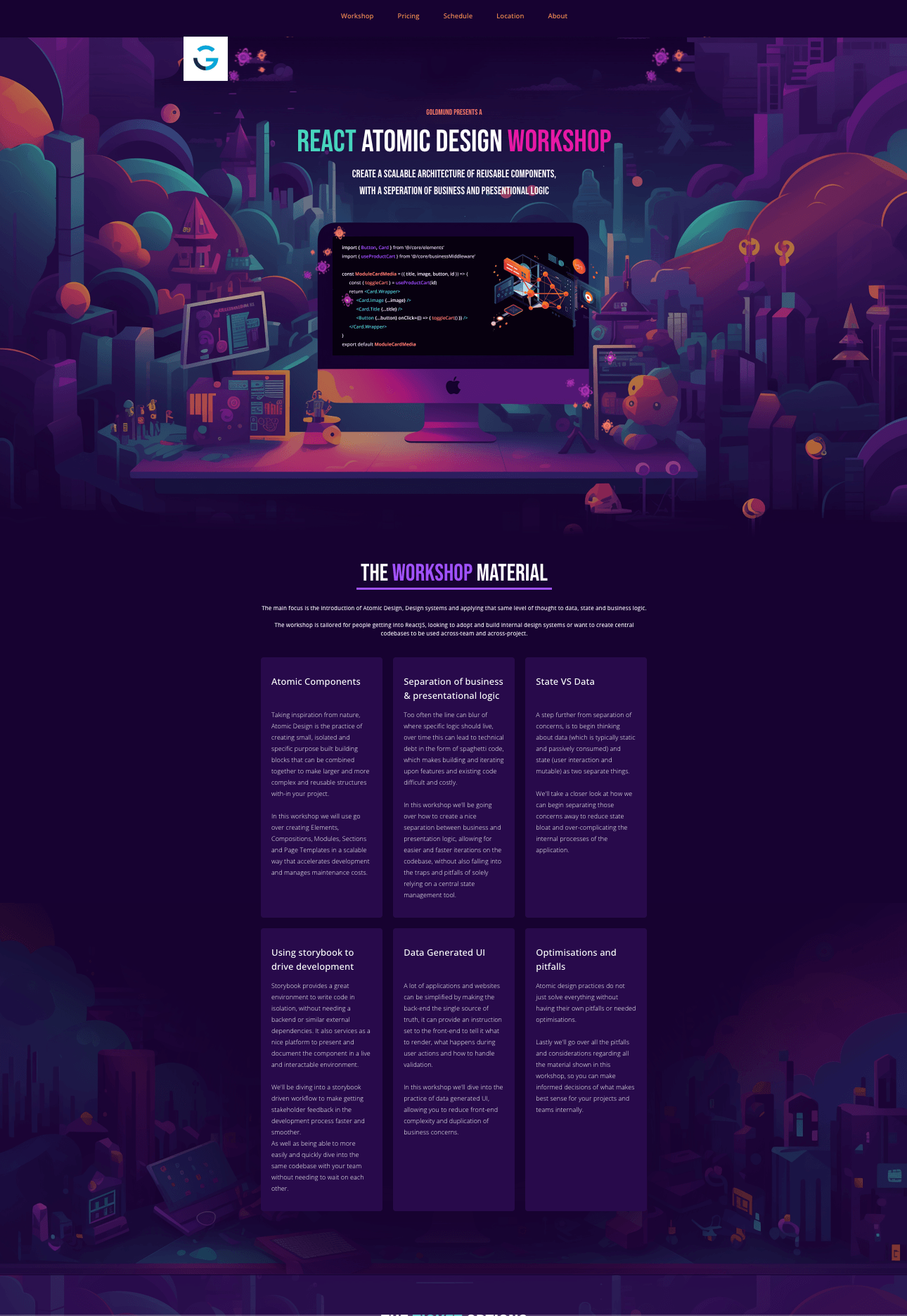 
      Through goldmund i have hosted regular Workshops for teaching React, Next.js, Atomic Design and Development practices. <br /> <br />
      Our goal is to share insights and learnings we've made by adopting proven but innovating and cutting-edge technologies. Allowing our partners to affordable and with minimal risk adapt to new technologies and demands.
    